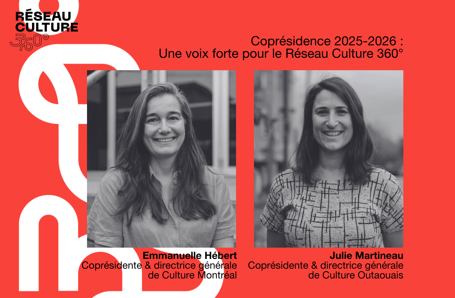 Coprésidence 2025-2026 : une voix forte pour le Réseau Culture 360°
