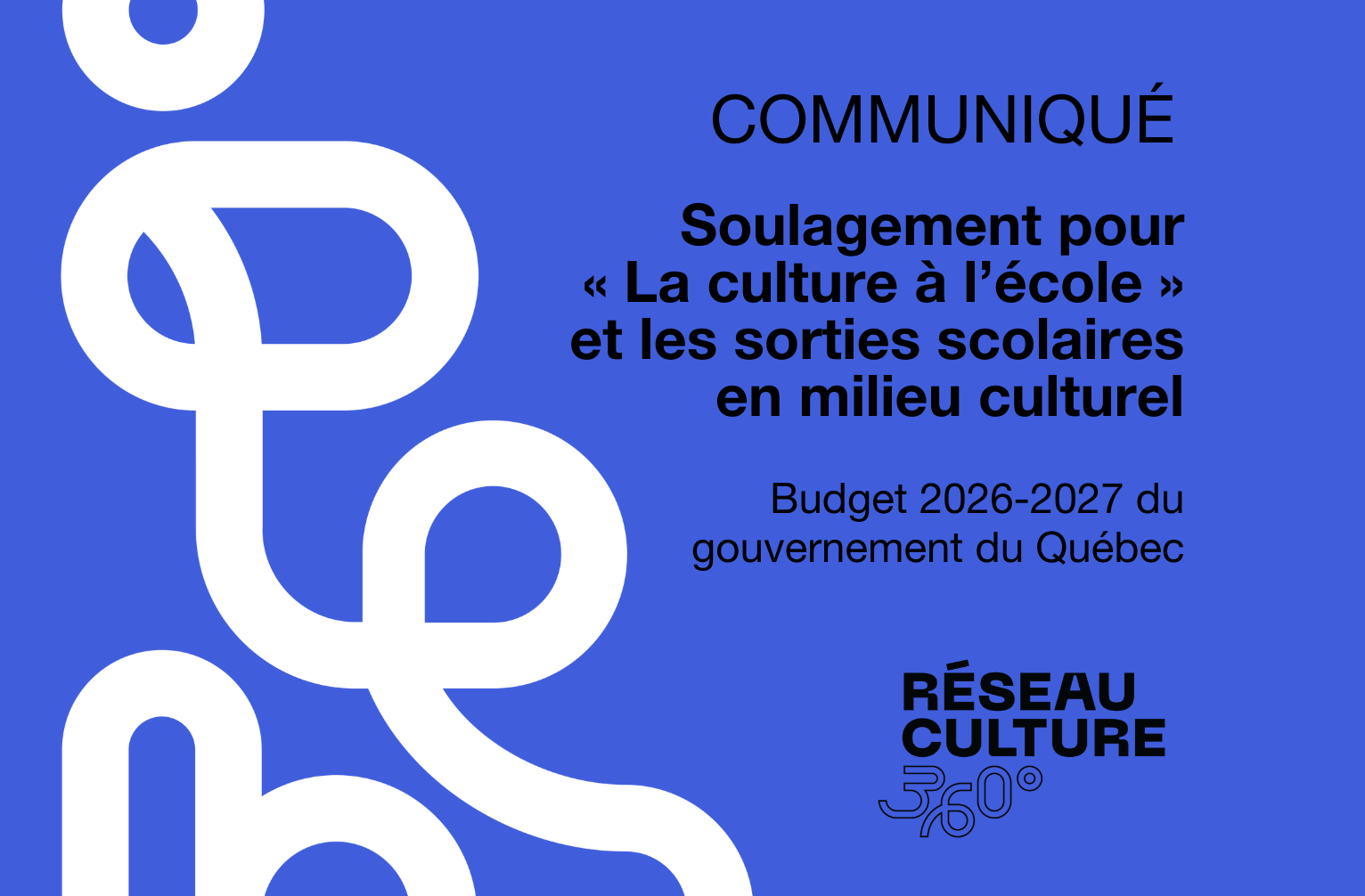 Budget 2026-2027 / Soulagement pour « La culture à l’école » et les sorties scolaires en milieu culturel