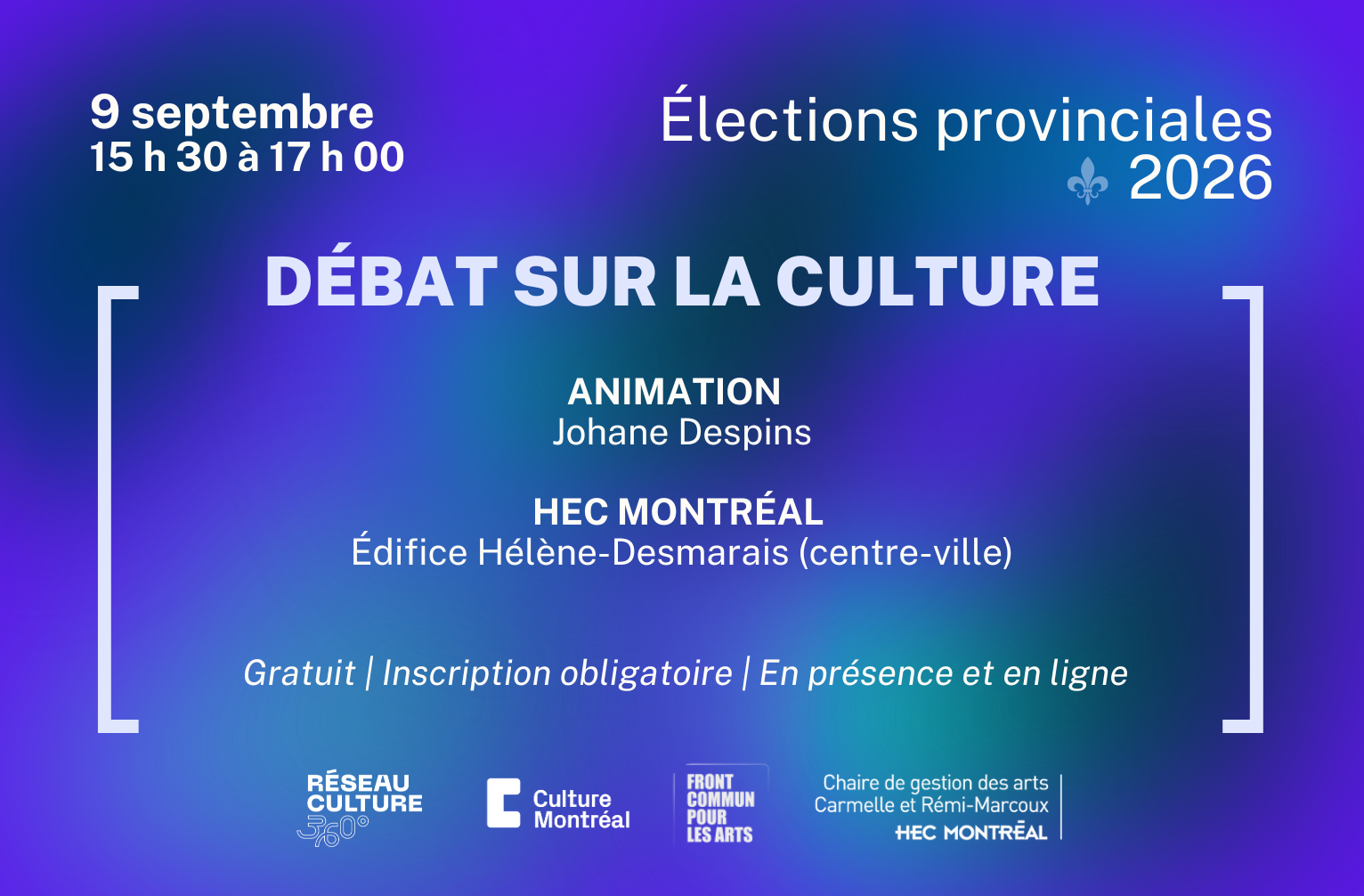 INVITATION / Débat sur la culture : élections provinciales 2026